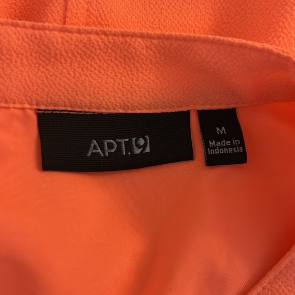 Apt. 9 Neon Orange Summer Vacation Casual V-neck Front Tie Dress Size Medium - Picture 7 of 8